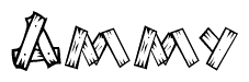 The clipart image shows the name Ammy stylized to look as if it has been constructed out of wooden planks or logs. Each letter is designed to resemble pieces of wood.