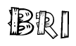 The clipart image shows the name Bri stylized to look as if it has been constructed out of wooden planks or logs. Each letter is designed to resemble pieces of wood.