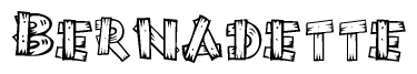 The clipart image shows the name Bernadette stylized to look like it is constructed out of separate wooden planks or boards, with each letter having wood grain and plank-like details.