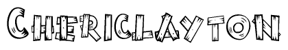 The clipart image shows the name Chericlayton stylized to look like it is constructed out of separate wooden planks or boards, with each letter having wood grain and plank-like details.
