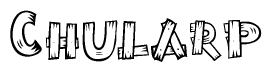 The clipart image shows the name Chularp stylized to look as if it has been constructed out of wooden planks or logs. Each letter is designed to resemble pieces of wood.