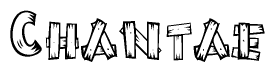 The image contains the name Chantae written in a decorative, stylized font with a hand-drawn appearance. The lines are made up of what appears to be planks of wood, which are nailed together
