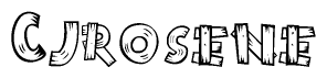 The image contains the name Cjrosene written in a decorative, stylized font with a hand-drawn appearance. The lines are made up of what appears to be planks of wood, which are nailed together