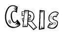 The clipart image shows the name Cris stylized to look like it is constructed out of separate wooden planks or boards, with each letter having wood grain and plank-like details.