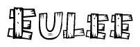 The clipart image shows the name Eulee stylized to look like it is constructed out of separate wooden planks or boards, with each letter having wood grain and plank-like details.