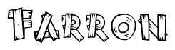 The clipart image shows the name Farron stylized to look like it is constructed out of separate wooden planks or boards, with each letter having wood grain and plank-like details.