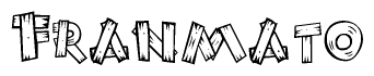The clipart image shows the name Franmato stylized to look as if it has been constructed out of wooden planks or logs. Each letter is designed to resemble pieces of wood.