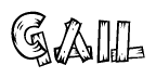 The clipart image shows the name Gail stylized to look as if it has been constructed out of wooden planks or logs. Each letter is designed to resemble pieces of wood.