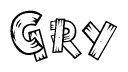 The clipart image shows the name Gry stylized to look as if it has been constructed out of wooden planks or logs. Each letter is designed to resemble pieces of wood.