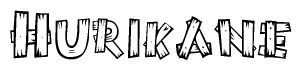 The clipart image shows the name Hurikane stylized to look as if it has been constructed out of wooden planks or logs. Each letter is designed to resemble pieces of wood.