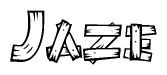 The clipart image shows the name Jaze stylized to look like it is constructed out of separate wooden planks or boards, with each letter having wood grain and plank-like details.