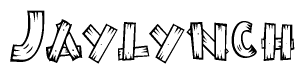 The clipart image shows the name Jaylynch stylized to look like it is constructed out of separate wooden planks or boards, with each letter having wood grain and plank-like details.