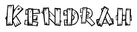 The clipart image shows the name Kendrah stylized to look like it is constructed out of separate wooden planks or boards, with each letter having wood grain and plank-like details.