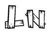 The clipart image shows the name Ln stylized to look like it is constructed out of separate wooden planks or boards, with each letter having wood grain and plank-like details.