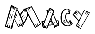The clipart image shows the name Macy stylized to look like it is constructed out of separate wooden planks or boards, with each letter having wood grain and plank-like details.