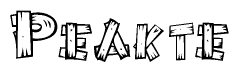 The clipart image shows the name Peakte stylized to look like it is constructed out of separate wooden planks or boards, with each letter having wood grain and plank-like details.