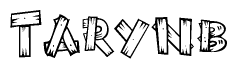 The clipart image shows the name Tarynb stylized to look as if it has been constructed out of wooden planks or logs. Each letter is designed to resemble pieces of wood.