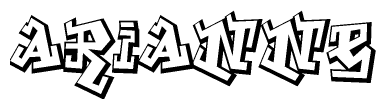 The clipart image depicts the word Arianne in a style reminiscent of graffiti. The letters are drawn in a bold, block-like script with sharp angles and a three-dimensional appearance.