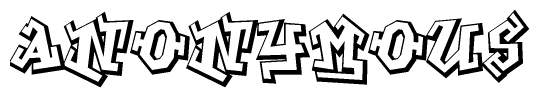 The clipart image features a stylized text in a graffiti font that reads Anonymous.