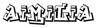 The clipart image features a stylized text in a graffiti font that reads Aimilia.