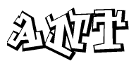 The clipart image features a stylized text in a graffiti font that reads Ant.