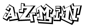 The clipart image features a stylized text in a graffiti font that reads Azmin.