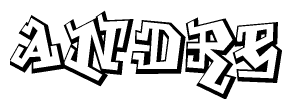 The image is a stylized representation of the letters Andre designed to mimic the look of graffiti text. The letters are bold and have a three-dimensional appearance, with emphasis on angles and shadowing effects.