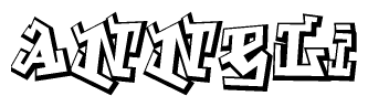 The image is a stylized representation of the letters Anneli designed to mimic the look of graffiti text. The letters are bold and have a three-dimensional appearance, with emphasis on angles and shadowing effects.