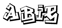 The clipart image features a stylized text in a graffiti font that reads Abie.