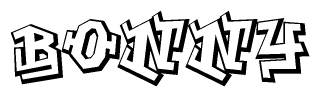 The clipart image features a stylized text in a graffiti font that reads Bonny.