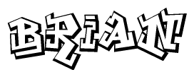 The clipart image features a stylized text in a graffiti font that reads Brian.