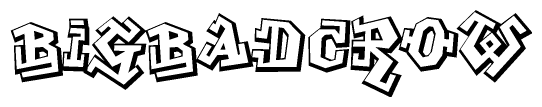 The clipart image features a stylized text in a graffiti font that reads Bigbadcrow.