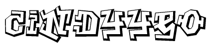 The clipart image features a stylized text in a graffiti font that reads Cindyyeo.