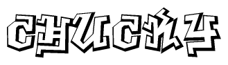 The clipart image features a stylized text in a graffiti font that reads Chucky.