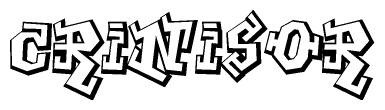 The clipart image depicts the word Crinisor in a style reminiscent of graffiti. The letters are drawn in a bold, block-like script with sharp angles and a three-dimensional appearance.