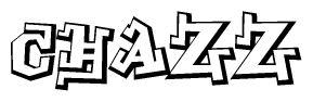 The clipart image features a stylized text in a graffiti font that reads Chazz.