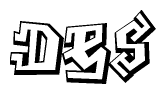 The clipart image features a stylized text in a graffiti font that reads Des.