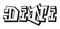 The clipart image features a stylized text in a graffiti font that reads Dini.