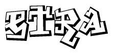 The clipart image depicts the word Etra in a style reminiscent of graffiti. The letters are drawn in a bold, block-like script with sharp angles and a three-dimensional appearance.
