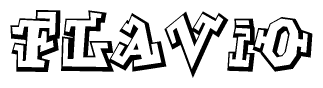 The clipart image features a stylized text in a graffiti font that reads Flavio.