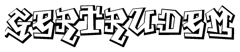 The clipart image features a stylized text in a graffiti font that reads Gertrudem.