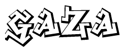 The clipart image features a stylized text in a graffiti font that reads Gaza.