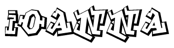 The clipart image depicts the word Ioanna in a style reminiscent of graffiti. The letters are drawn in a bold, block-like script with sharp angles and a three-dimensional appearance.