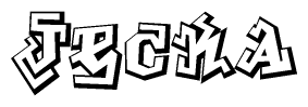 The clipart image features a stylized text in a graffiti font that reads Jecka.