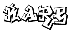 The clipart image features a stylized text in a graffiti font that reads Kare.