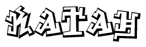 The clipart image features a stylized text in a graffiti font that reads Katah.