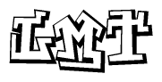 The clipart image depicts the word Lmt in a style reminiscent of graffiti. The letters are drawn in a bold, block-like script with sharp angles and a three-dimensional appearance.