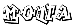 The clipart image features a stylized text in a graffiti font that reads Mona.