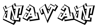 The clipart image features a stylized text in a graffiti font that reads Navan.