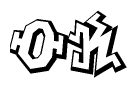 The clipart image features a stylized text in a graffiti font that reads Ok.